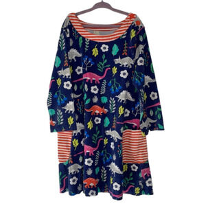 Mini Boden Blue Dinosaur Print Dress